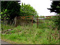 Rusty gates at the entrance to a former National Coal Board site, Tredegar