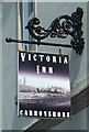 NS8983 : Sign for the Victoria Inn, Carronshore by JThomas