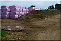 Coloured bales near Maperton Dairy