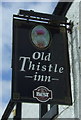 Sign for the Old Thistle Inn, Westruther