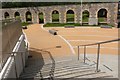 Amphitheatre space by the footbridge, Selkirk