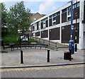 Long bench in Tredegar town centre