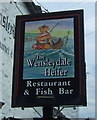 Sign for the Wensleydale Heifer, West Witton