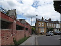 Road and path junction in Charles Street