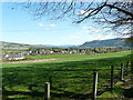 View over fields to Moulin