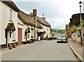 The main road through Dunsford, Devon, looking West