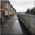 Large puddle on the Newport Road pavement, Cardiff