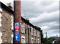 Cycle Across The Beacons sign, The Cutting, Llanfoist