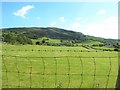 Harvested hay fields between the lower section of Ribadoo Road and Clanvaraghan Mountain