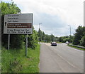 Direction sign facing the A4048, Tredegar