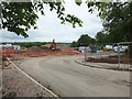 Entrance road for housing development at the old Billinge Hospital site