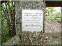 SU7890 : Inscription on stile and gate at Fingest Wood by David Hillas