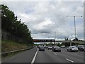 Signal gantry and footbridge over M25 near Iver