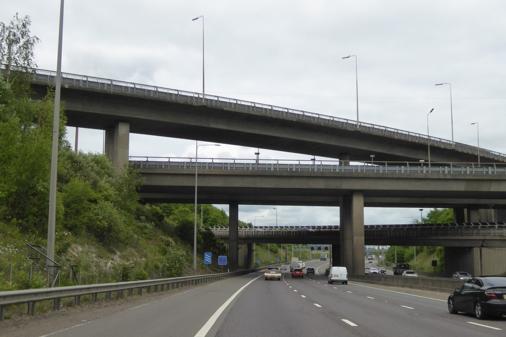 Motorway Bridges At M25 Junction 21 © David Smith :: Geograph Britain 