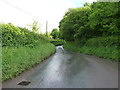 Wet road just north of White Hall