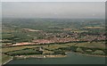 Across Pitsford Reservoir to the ever-expanding Brixworth: aerial 2017