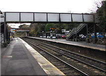 SO8963 : Northeast side of Droitwich Spa railway station footbridge by Jaggery