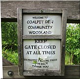 NO2306 : Sign on gate, Lomond Hills by Bill Kasman
