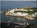 Looking down onto the entrance of Porthleven Harbour