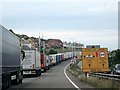 Lorries stacking on M20