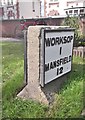 Old Milestone by the A60, Mansfield Road, Worksop