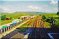NY7606 : Kirkby Stephen (West) station and panorama  southwards, 2000 by Ben Brooksbank