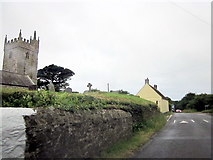 SW6721 : Passing the Church of Saint Corantyn Cury Village by Roy Hughes
