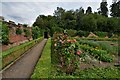 Haughley Park: Rose border and kitchen garden