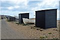 Isolated beach huts