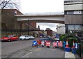 SJ8990 : Footpath closure on Chestergate by Gerald England