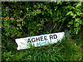 H4071 : Damaged road-sign, Aghee by Kenneth  Allen
