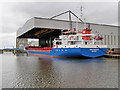 SE7423 : Steel Terminal Transit Shed, Goole Docks by David Dixon