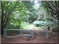 SK6766 : Barrier at the entrance to Wellow Park woodland by John Slater