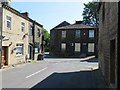 Chapel Lane at its junction with High Street and Barrows Lane in Steeton