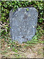 Detail view of a milestone beside the A497 road near Afon Wen Farm