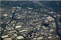 SJ7996 : Village and Trafford Park from the air by Thomas Nugent