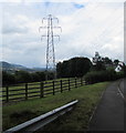 Electricity pylon below the B4246 near Govilon