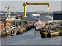 J3576 : Belfast Harbour, Alexandra Dock and HMS Caroline by David Dixon
