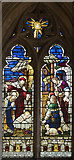 TL4675 : Holy Trinity, Haddenham - Stained glass window by John Salmon