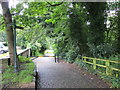 Cobbled Track with barrier and stile through Burrs Country Park