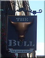 Sign for The Bull public house on Devonshire Row