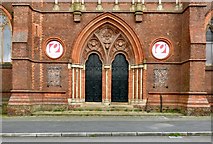 SJ8696 : St Benedict's doors by Gerald England