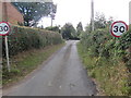 Start of the 30 zone, Church Hill, English Bicknor