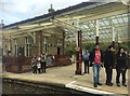SD8557 : Platform 4, Hellifield railway station by Graham Hogg