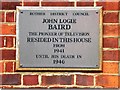 John Logie Baird plaque on house where he lived in Bexhill