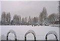 Stamford Brook Common under snow