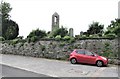 The steeple of the ruined Templecranny Church at Portaferry