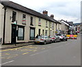 Houses, cars and diversion signs, Main Road, Gilwern