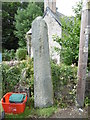 Monolith Milestone by the B4580, Llanrhaeadr-ym-Mochnant