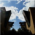 View of balconies of the Millennium Harbour apartments facing each other from Cuba Street